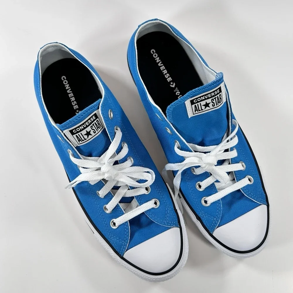 NIB Converse All Star Low Top Sneakers Size 12.5 Women's 10.5 Mens Vivid Blue - Picture 4 of 8